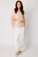 Italian Silk Bubble Tye Sleeve Top #44 (2 Colors)