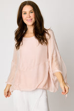 Italian Silk Bubble Tye Sleeve Top #44 (2 Colors)