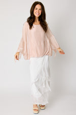 Italian Silk Bubble Tye Sleeve Top #44 (2 Colors)