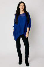 Italian Silk Flowing Top – Bright Blue