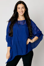 Italian Silk Flowing Top – Bright Blue