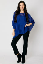 Italian Silk Flowing Top – Bright Blue