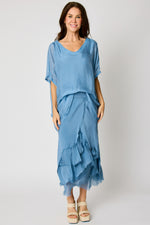 Italian Silk New Raw Edge Skirt (4 Colors)