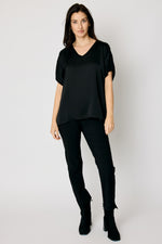Satin V-Neck Tee (5 Colors)