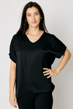 Satin V-Neck Tee (5 Colors)