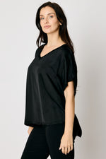 Satin V-Neck Tee (5 Colors)