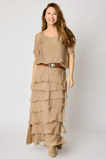Italian Silk Layered Skirt - Jacqueline B Clothing