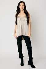 Gold Trim Satin Tank (3 Colors)