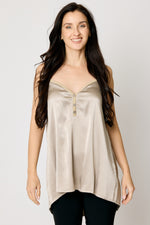 Gold Trim Satin Tank (3 Colors)