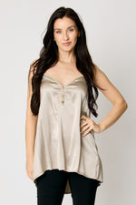 Gold Trim Satin Tank (3 Colors)
