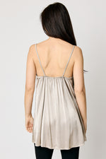 Gold Trim Satin Tank (3 Colors)