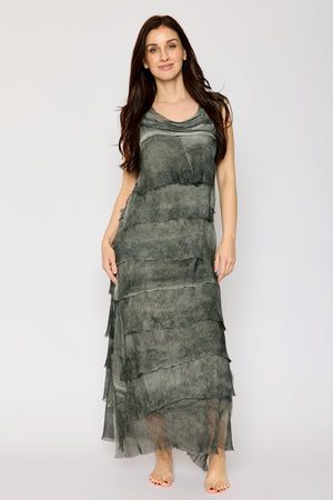 Italian Silk Long Layered Dress (7 Colors) Jacqueline B Clothing Italian Silk Long Layered Dress (7 Colors) Jacqueline B Clothing