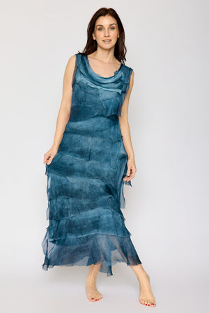 Italian Silk Long Layered Dress (7 Colors) Jacqueline B Clothing Italian Silk Long Layered Dress (7 Colors) Jacqueline B Clothing