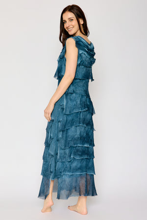 Italian Silk Long Layered Dress (7 Colors) Jacqueline B Clothing Italian Silk Long Layered Dress (7 Colors) Jacqueline B Clothing