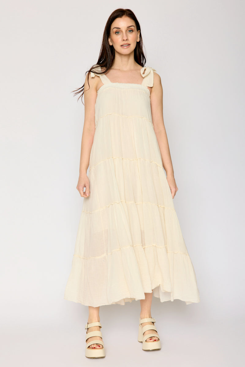 Layered Cotton Voile Dress (2 Colors) One Size / Ivory Layered Cotton Voile Dress (2 Colors) One Size / Ivory