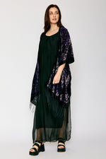 Burnout Purple and Black Fringe Kimono