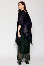 Burnout Purple and Black Fringe Kimono