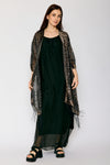 Burnout Taupe and Black Fringe Kimono