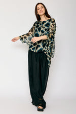 Italian Silk Hide Pattern Flowing Top - Jacqueline B Clothing