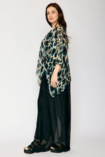 Italian Silk Hide Pattern Flowing Top - Jacqueline B Clothing