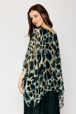 Italian Silk Hide Pattern Flowing Top - Jacqueline B Clothing