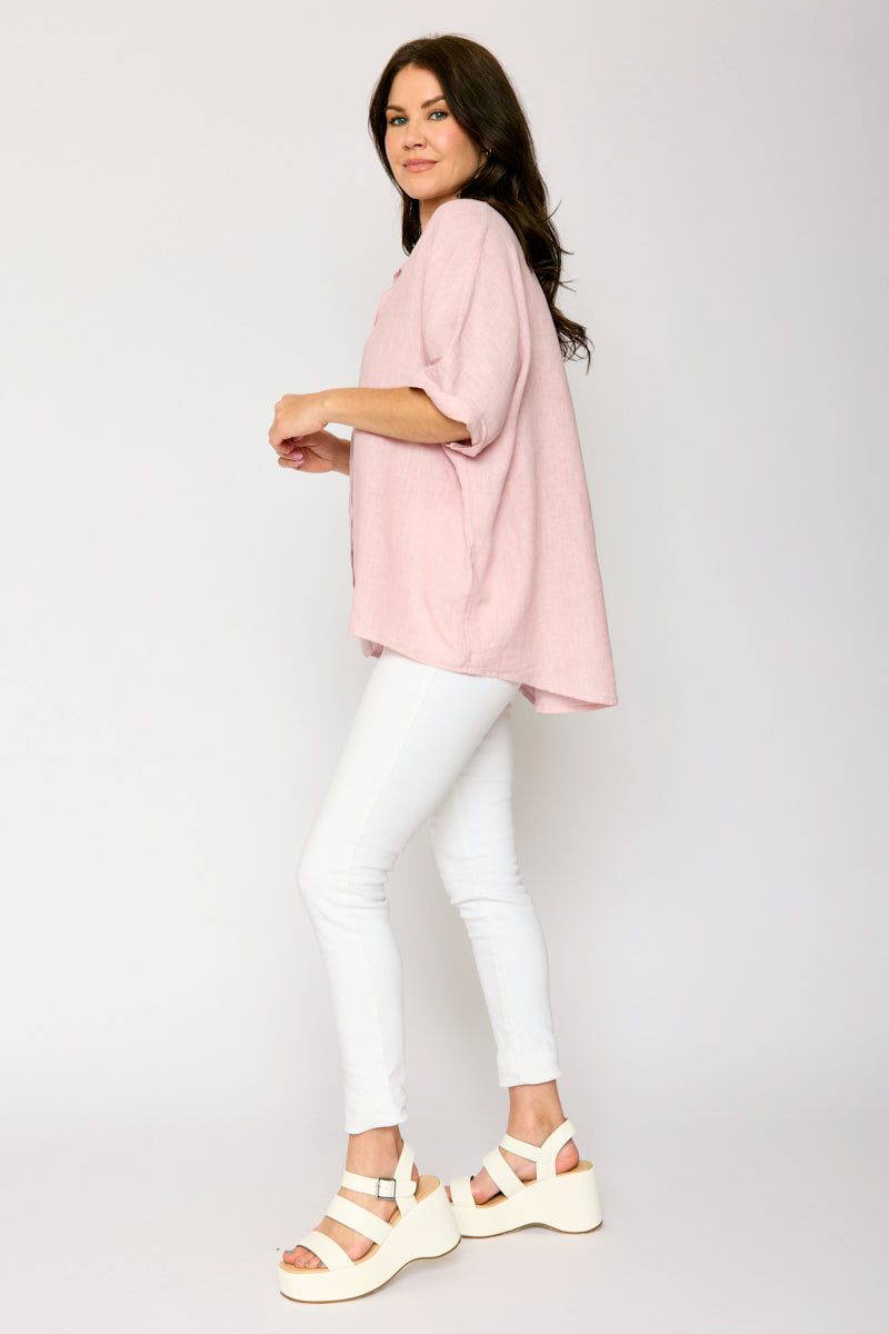 Linen Boyfriend Shirt (4 Colors)