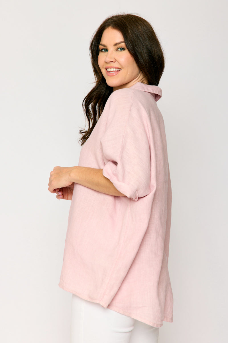 Linen Boyfriend Shirt (4 Colors)