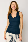Knit Satin Trim Tank