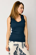 Knit Satin Trim Tank