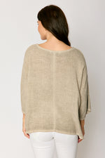 Open Weave 3/4 Sleeve Pocket Top (3 Colors)