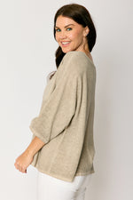 Open Weave 3/4 Sleeve Pocket Top (3 Colors)