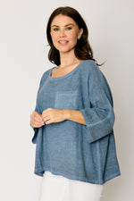 Open Weave 3/4 Sleeve Pocket Top (3 Colors)
