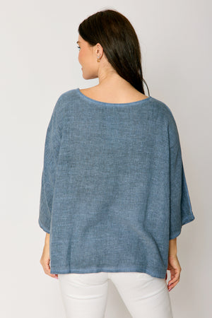 Open Weave 3/4 Sleeve Pocket Top (3 Colors)