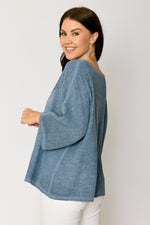 Open Weave 3/4 Sleeve Pocket Top (3 Colors)