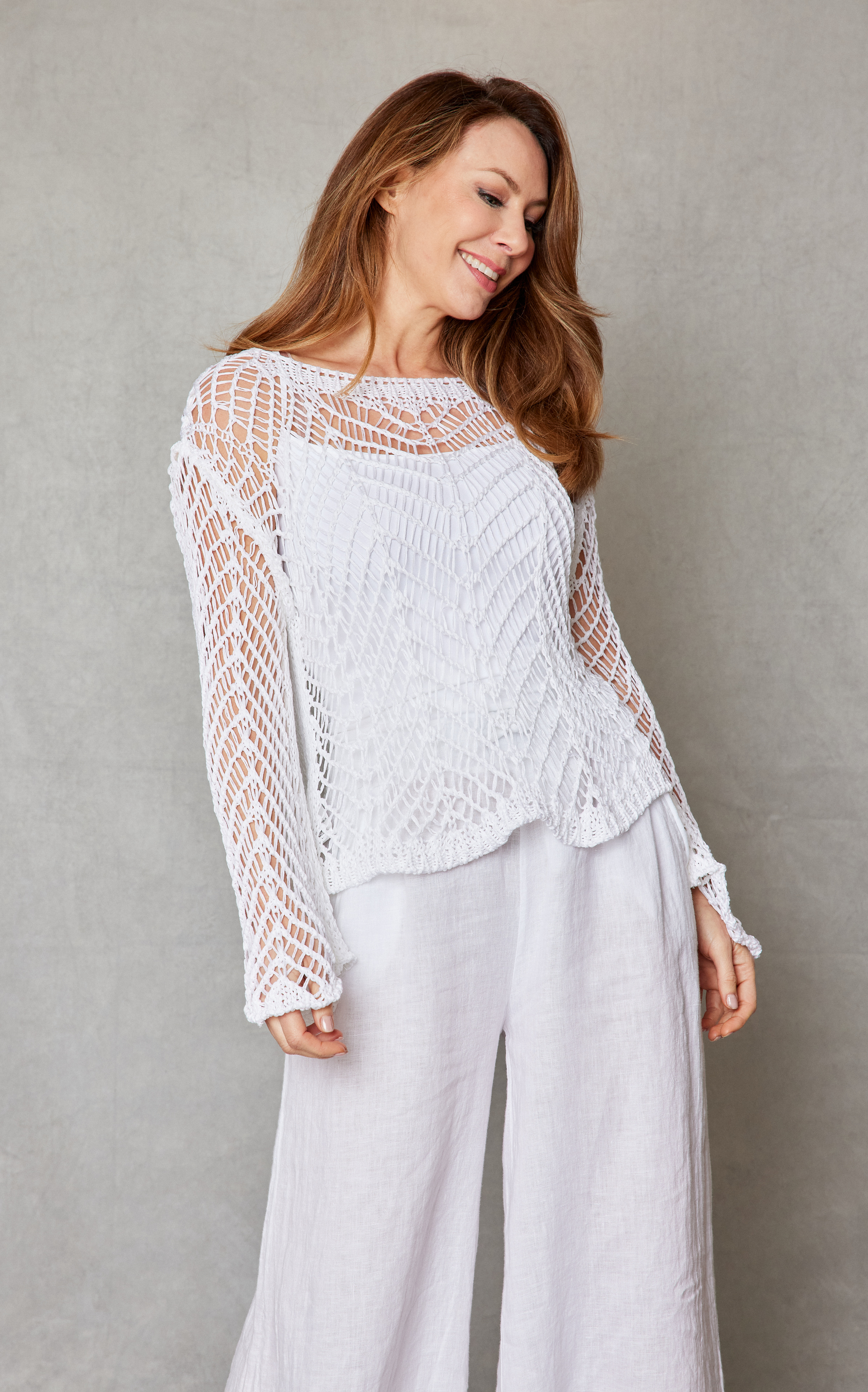 Open Knit Italian Crochet Sweater