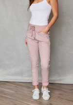 Rhinestone Super-Stretch Italian Pants Solid Colors - Jacqueline B Clothing