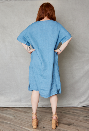 linen twist front dress Linen-Blend Strappy Twist-Front Midi Dress