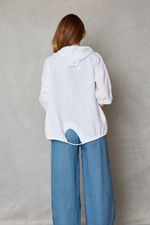 Linen hoodie with Star Patch