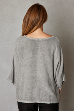 Open Weave 3/4 Sleeve Pocket Top