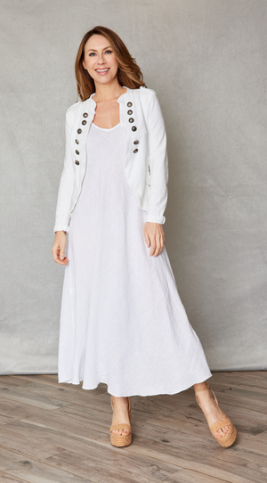 Spaghetti strap linen dress