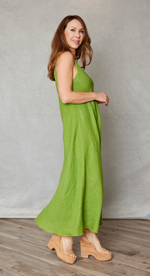 Spaghetti strap linen dress