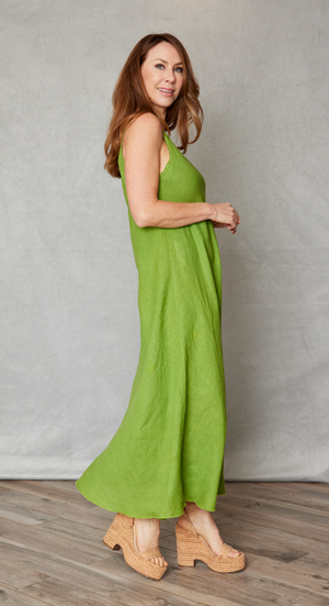Spaghetti strap linen dress