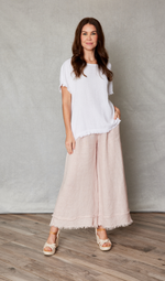 Raw Edge Open Weave Linen Top (4 Colors)