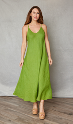 Spaghetti strap linen dress