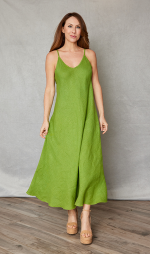 Spaghetti strap linen dress
