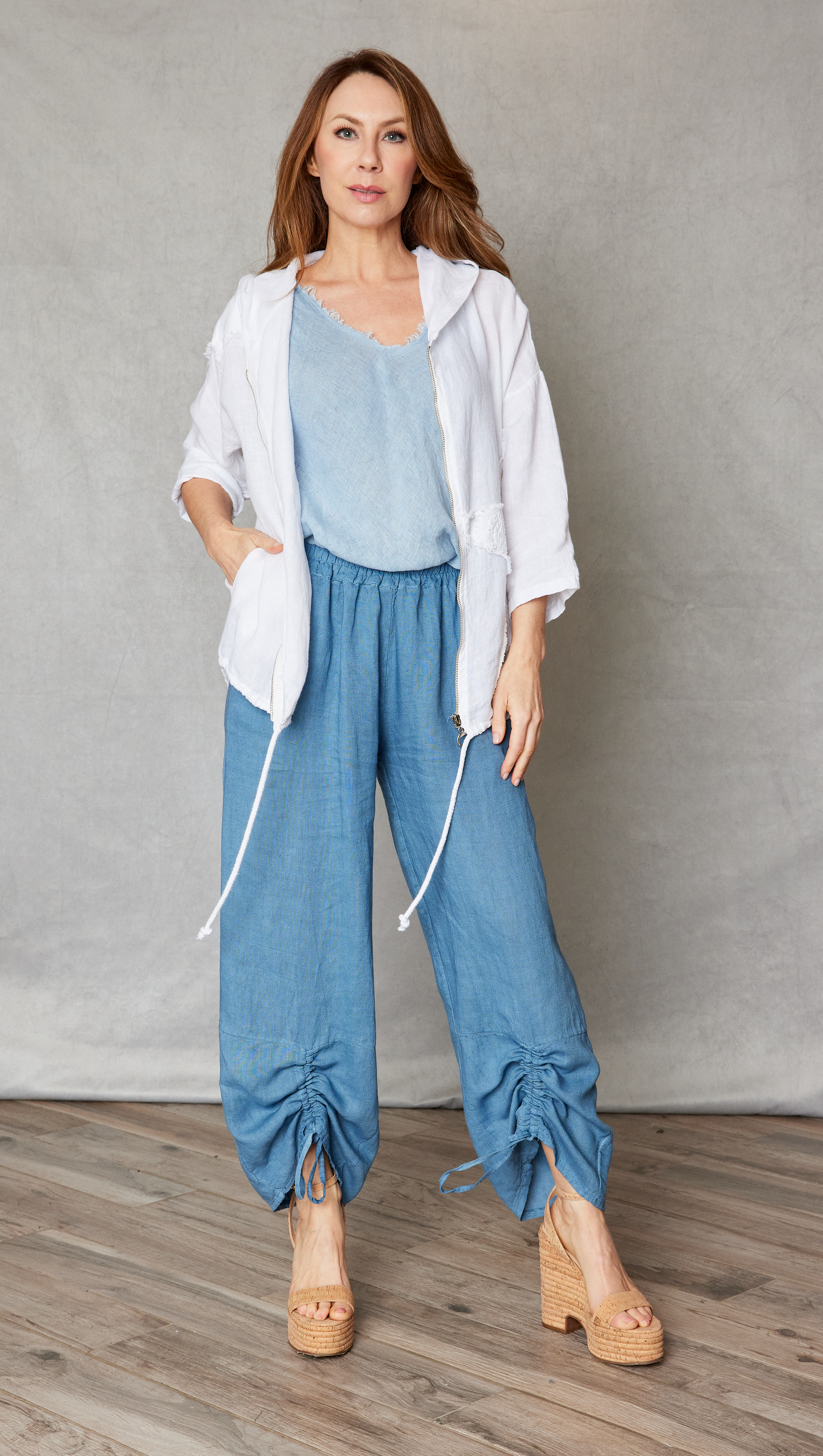 Linen Draw Cord  Botom Pant