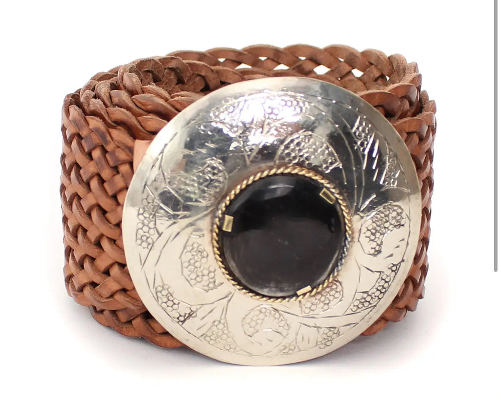 Moroccan Handmade Belt Silver Circle with Stone