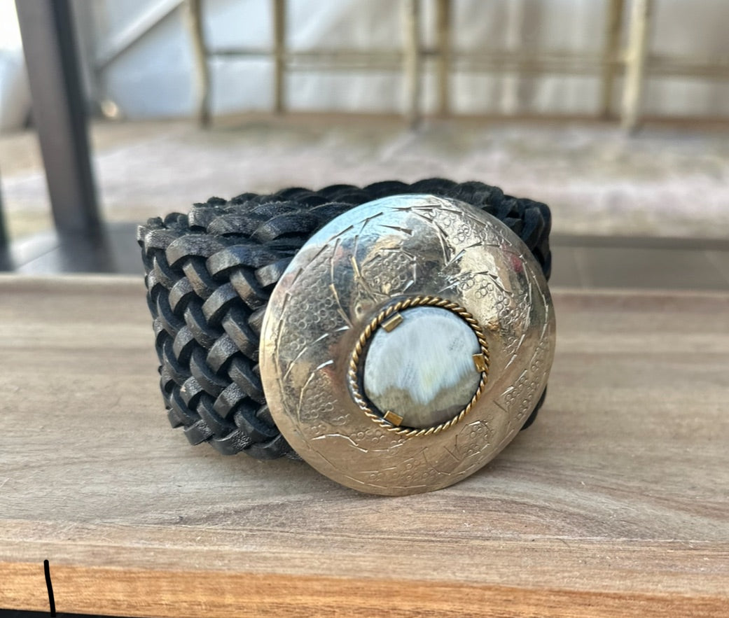 Moroccan Handmade Belt Silver Circle with Stone