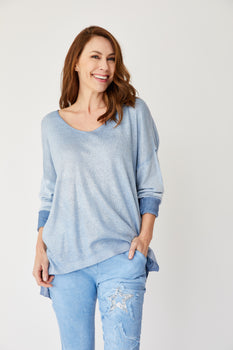 Shinny Front Sweater (Eight Colors) - Jacqueline B Clothing