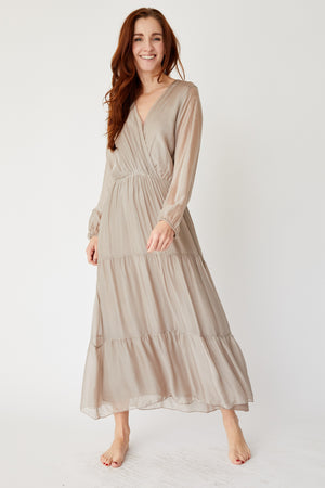 Tiered Silk Dress (Two Colors) - Jacqueline B Clothing